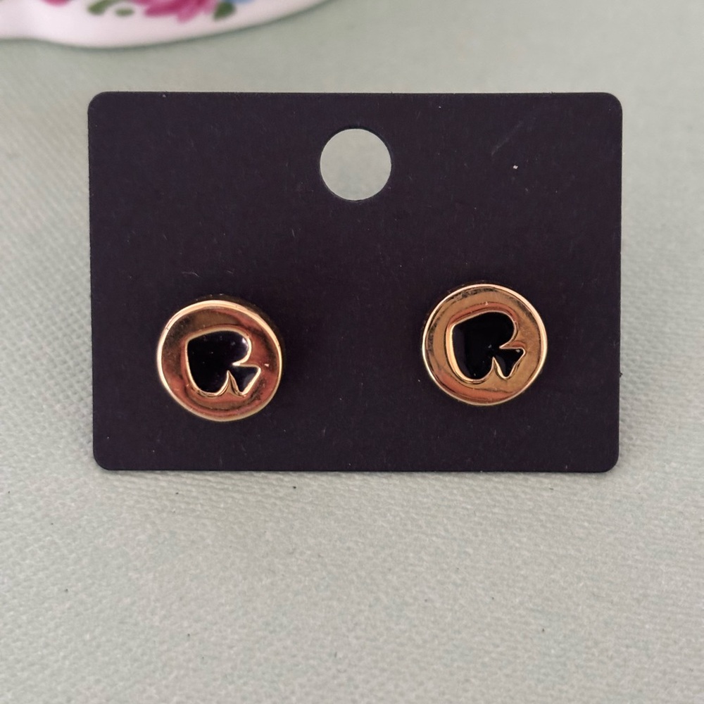 Kate Spade Gold and Black Circle Earrings